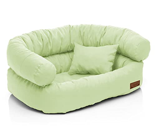Juelle Hundebett - Großhundesofa, Abnehmbarer Bezug waschbar, flauschiges Bett, Hundesitz Santi S-XXL (Größe: XXL - 140x100 cm, Grüne Erbung) von Juelle