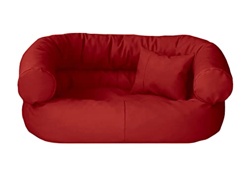 Juelle Hundebett aus Kunstleder Baby Hunde Kissen Ausziehbarer Bezug, Kuscheliges Hundesofa, Hundebett Fergus S-XXL (70x50cm, Rot) von Juelle