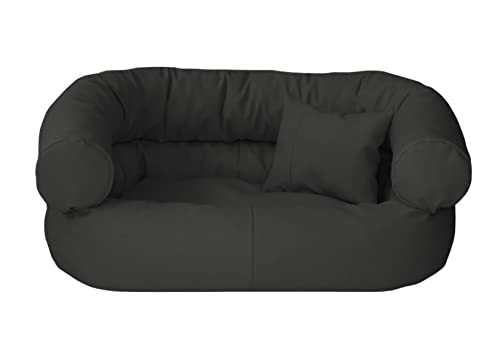 Juelle Hundebett aus Kunstleder Kissen für große Hunde Ausziehbarer Bezug, Kuscheliges Hundesofa, Hundebett Fergus S-XXL (140x100cm, Grafit) von Juelle