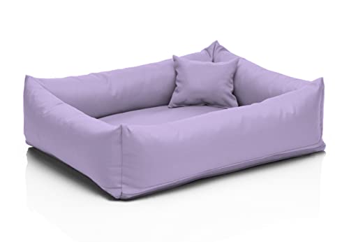 Juelle Hundebett für große Hunde - Hundekissen für kleine Hunde Abnehmbarer Bezug Waschmaschinenfest flauschiges Bett Hundesofa Saba S-XXL (Größe: XL - 120x90 cm, Flieder) von Juelle