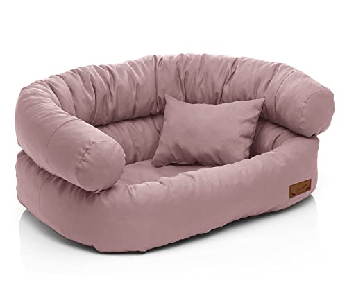 Juelle Hundebett - Großhundesofa, Abnehmbarer Bezug maschinenwaschbar, flauschiges Bett, Hundesessel Santi S-XXL (Größe: L - 100x80 cm, Dark Puder Rosa) von Juelle