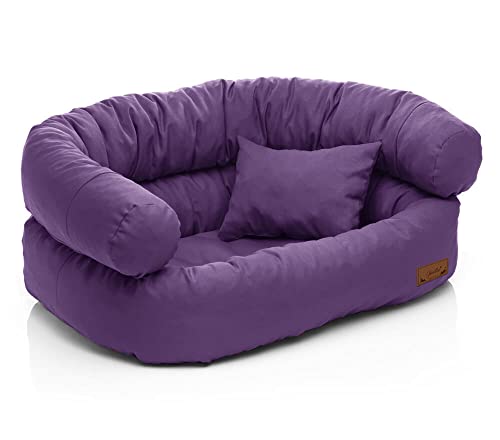 Juelle Hundebett - Großhundesofa, Abnehmbarer Bezug maschinenwaschbar, flauschiges Bett, Hundesessel Santi S-XXL (Größe: XL - 120x85 cm, Hell Lila) von Juelle