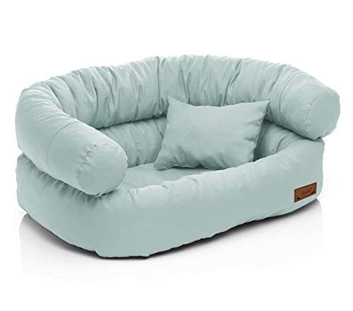 Juelle Hundebett für große Hunde - Sofa für große Hunde, Abnehmbarer Bezug, maschinenwaschbar, flauschiges Bett, Hundesessel Santi S-XXL (Größe: XXL - 140x100 cm, Hellmint) von Juelle