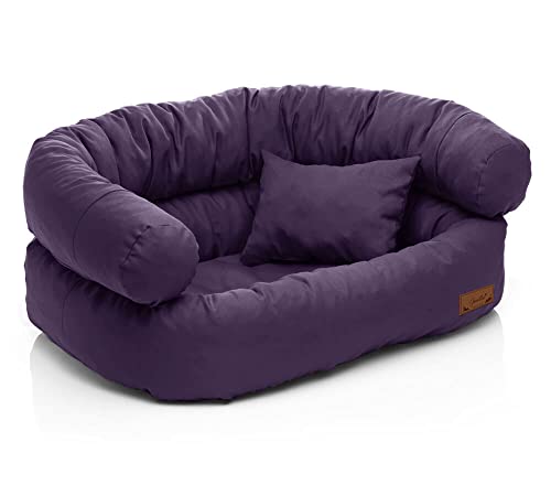 Juelle Hundebett - Großhundesofa, Abnehmbare Abdeckung, maschinenwaschbar, flauschiges Bett, Hundesessel Santi S-XXL (Größe: XXL - 140x100 cm, Dark Violet) von Juelle