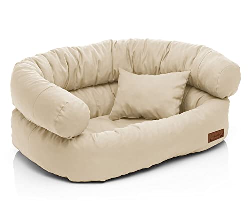 Juelle Hundebett - Großhundesofa, Abnehmbarer Bezug maschinenwaschbar, flauschiges Bett, Hundesessel Santi S-XXL (Größe: XXL - 140x100cm, Ecru) von Juelle