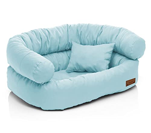 Juelle Hundebett - Großhundesofa, Abnehmbarer Bezug maschinenwaschbar, flauschiges Bett, Hundesessel Santi S-XXL (Größe: XXL - 140x100cm, Blau) von Juelle