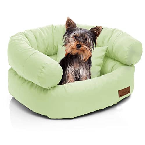 Juelle Kleinhund Hundebett - Kleinhund, Abnehmbarer Bezug, Waschbar, flauschiges Bett, Hundesofa - Sessel York (50x40x30 cm, Grüne Erbsen) von Juelle