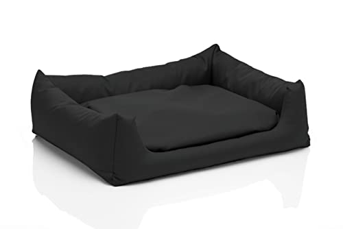 Juelle Kleinhundbett - Kleinhundkissen Abnehmbares Bezug Waschmaschinenfest flauschiges Bett Hundesofa Pola XXS-XL (Größe: S - 70x60 cm, Grafit) von inoin