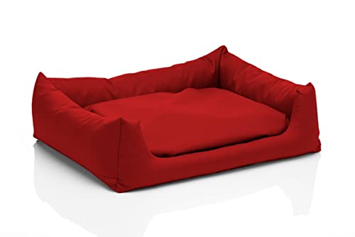 Juelle Kleinhundelbett - Kleinhundkissen, Abnehmbarer Bezug, maschinenwaschbar, flauschiges Bett, Hundesofa Pola XXS-XL (Größe: S - 70x60 cm, Rot) von Juelle