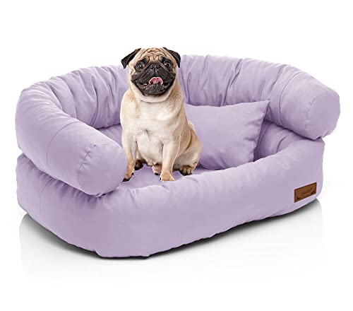 Juelle Kleinkind Hundebett - Kleinkind Hunde Sofa, Abnehmbarer Bezug maschinenwaschbar, flauschiges Bett, Hundesessel Santi S-XXL (Größe: S - 70x50cm, Heidekraut) von Juelle