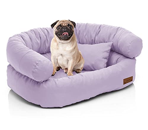 Juelle Kleinhundesofa - Kleinhund-Sofa, Abnehmbarer Bezug, maschinenwaschbar, flauschiges Bett, Hundesessel Santi S-XXL (Größe: S - 70x50 cm, Flieder) von Juelle