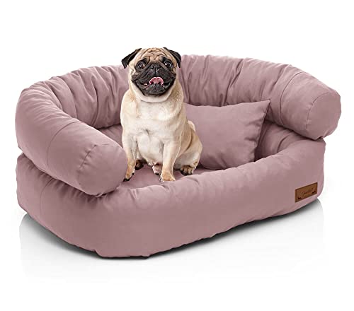 Juelle Mittel-Hundbett - Sofa für mittelgroße Hunde Abnehmbare Tasche, Waschmaschinenwaschbar flauschiges Bett, Hundestuhl Santi S-XXL (Größe: M - 80x60 cm, Dark Puder Rose) von Juelle