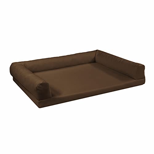 Juelle Orthopädisches Hundebett aus Kunstleder, Hundesofa mit Orthopädischer Matratze für Große Hunde, Abnehmbarer Bezug, Maschinenwaschbar, Lord M - 100x75x20 cm, Hellbraun von Juelle