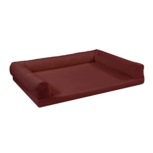 Juelle Orthopädisches Hundebett aus Kunstleder Sofa mit Matratze für große Hunde Abnehmbare Abdeckung, Waschmaschinenwaschbar, Lord L-XXL (145x105cm, Bordeaux) von Juelle