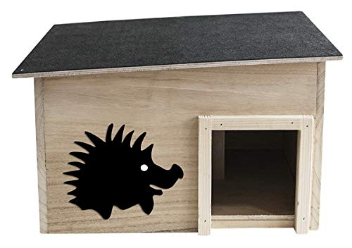 Jürgen Westerholt Igelhaus 40 x 32 x 15 cm Igelhotel Igel Futterstelle Pension Schutz im Winter mit abnehmbarem Dach aus Plastik, Metall in Beige, Schwarz von Jürgen Westerholt