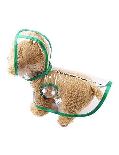 Jueshanzj Heimtierbedarf Einstellbar Hund Regenmantel Bequem Verschleißfest für Hund Hund Regenanzug Süß Grün L von Jueshanzj
