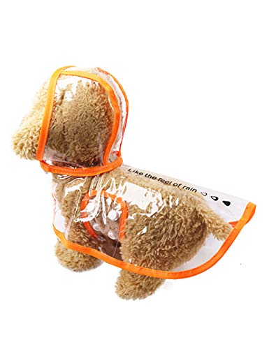 Jueshanzj Heimtierbedarf Einstellbar Hund Regenmantel Bequem Verschleißfest für Hund Hund Regenanzug Süß Orange L von Jueshanzj