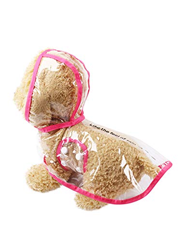 Jueshanzj Heimtierbedarf Einstellbar Hund Regenmantel Bequem Verschleißfest für Hund Hund Regenanzug Süß Rosenrot L von Jueshanzj