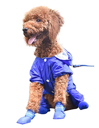 Jueshanzj Heimtierbedarf Süß Regenstiefel Silikonschuhe Sauber für Hunde Hundeschuhe Leichte Blau M von Jueshanzj