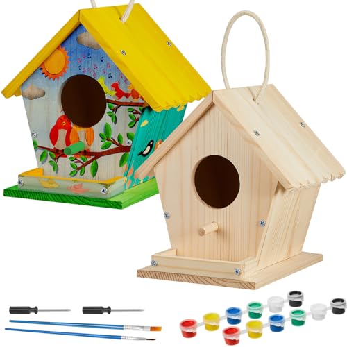 Juexica Vogelhaus-Set aus Holz, zum Basteln, zum Bemalen, Bauen eines Vogelbungalows, Vogelhaus, Basteln, zum Bauen von Familienheimen, Kunst- und Bastelprojekten, Weihnachten, Geburtstag, Party Juexica Vogelhaus-Set aus Holz, zum Basteln, zum Bemalen, Bauen eines Vogelbungalows, Vogelhaus, Basteln, zum Bauen von Familienheimen, Kunst- und Bastelprojekten, Weihnachten, Geburtstag, Party von Juexica