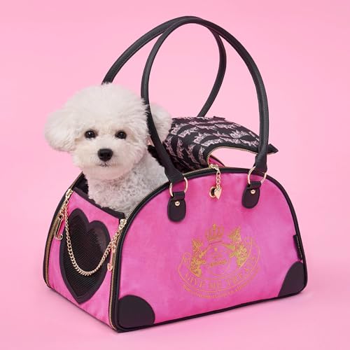 Juicy Couture Give Me Treats Transporttasche für Haustiere, stilvolle Reisetasche für kleine Hunde und Katzen, Hot Pink Juicy Couture Give Me Treats Transporttasche für Haustiere, stilvolle Reisetasche für kleine Hunde und Katzen, Hot Pink von Juicy Couture