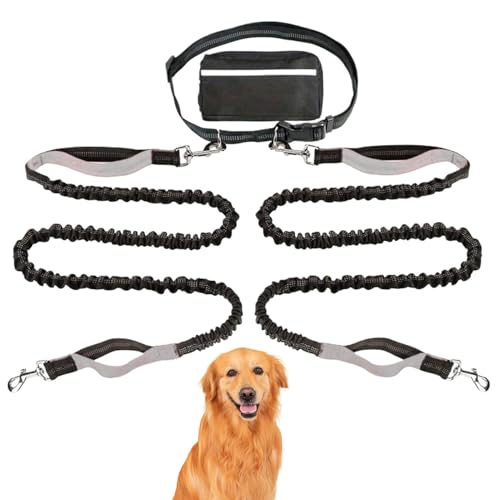 Joggingleine Für Hunde Zum, Joggen, Wandern Reflektierend | 2 In 1 Normale Hundeleine Für Große Und Mittelgroße Hunde Mit Doppelgriff von Jukeoiu