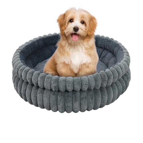 Jukeoiu Donutbett Für Hunde Und Katzen, Flauschiges Hundebett Rund Für Kleine Und Große Heimtiere, Weiches Katzenbett Aus Kuscheligem Plüsch, Hundekissen, Maschinenwaschbarer Luxuskatze von Jukeoiu