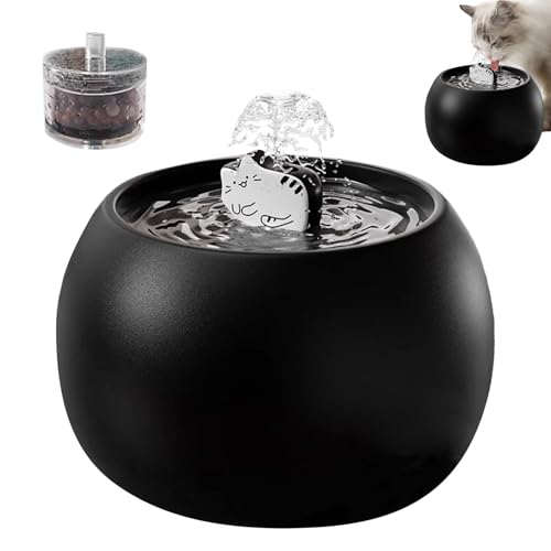 Jukeoiu Haustierbrunnen - Automatischer Trinkbrunnen Für Haustiere | Wiederaufladbarer Automatischer Spender Mit Sensor Gefiltertem Wasser 3D Design Für Hunde Welpen Drinnen Und Draußen von Jukeoiu
