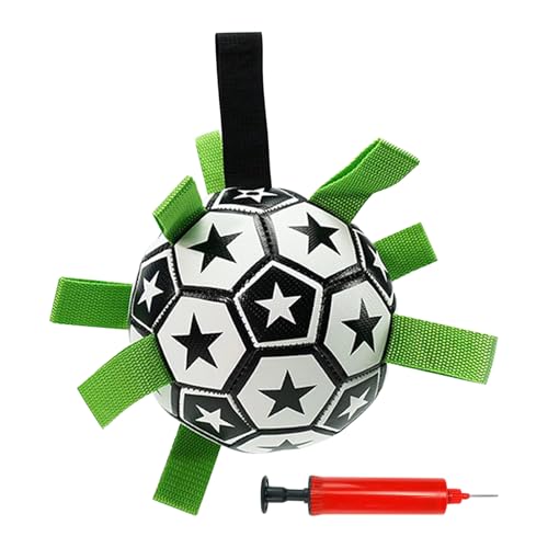 Jukeoiu Hundespielzeug Fußball - Outdoor Hundeball mit Luftpumpe | Interaktives Kauspielzeug Fußball Für Wasser Outdoor Garten von Jukeoiu
