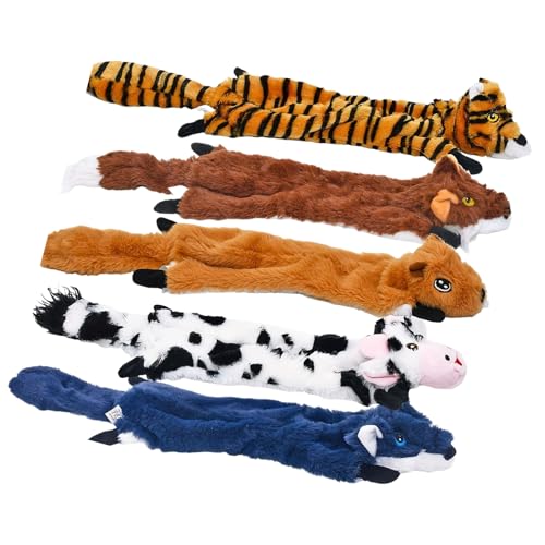 Jukeoiu Hundespielzeug Plüsch | 5 Stück Weiche Hundespielzeuge | Simulierte Beißpuppen Mit Geräuschfunktion Für Ältere Katzen, Draußenspiel & Stressabbau Bei Trennung von Jukeoiu