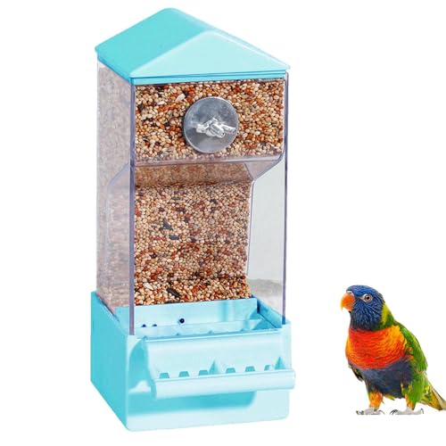 Jukeoiu Vogelfutterstation für Käfig, externer Käfig, automatischer -Futterspender | transparenter Futterbehälter für Vögel, Essensfutterbehälter für Tierzone, Hinterhof, Balkon, Terrasse von Jukeoiu