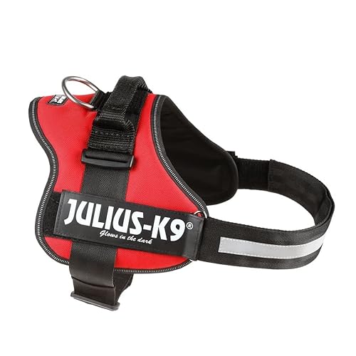 162R-1 Julius K9® Powergeschirr mit Logofeld Größe 1 Brustumfang: 65 - 80 cm Farbe: rot - K-9 Hundegeschirr Geschirr Einsatzgeschirr von Julius K9