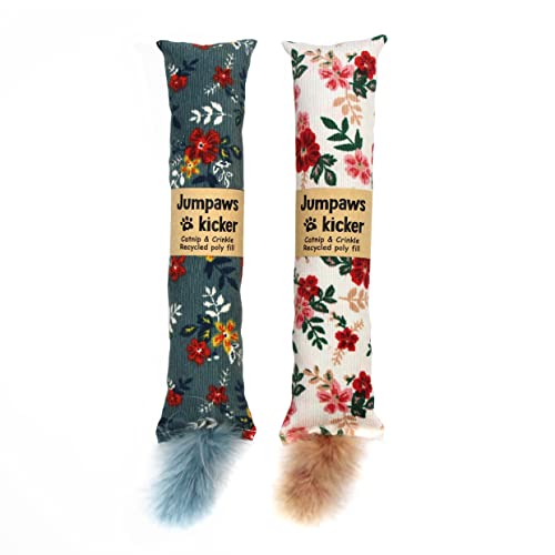 Jumpaws 2 Stück Natürliche interaktive Katzenminze & Silvervine Katzenkicker mit Federn, bissfestes Kauspielzeug, Knister-Kicker, Zubehör für Indoor-Katze, Blumenmotiv Jumpaws 2 Stück Natürliche interaktive Katzenminze & Silvervine Katzenkicker mit Federn, bissfestes Kauspielzeug, Knister-Kicker, Zubehör für Indoor-Katze, Blumenmotiv von Jumpaws