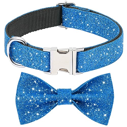 Jumpress Blaues Hundehalsband mit Schleife, glitzernde Fliege für Welpen, kleine und mittelgroße Hunde, niedliches Hundehalsband für den täglichen Spaziergang oder Urlaubsparty (Halsumfang 27,9 - 40,6 Jumpress Blaues Hundehalsband mit Schleife, glitzernde Fliege für Welpen, kleine und mittelgroße Hunde, niedliches Hundehalsband für den täglichen Spaziergang oder Urlaubsparty (Halsumfang 27,9 - 40,6 von Jumpress