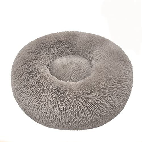 JunJiale Beruhigende Hundebetten, Donut-Hundebett für kleine Hunde, bequemes Kuschel-Hundebett und Katzenbett aus Kunstfell, waschbares Hundebett, Durchmesser 109 cm von JunJiale