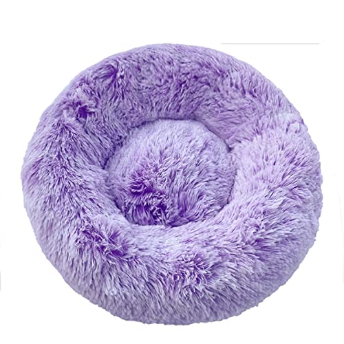 JunJiale Beruhigende Hundebetten, Donut-Hundebett für kleine Hunde, bequemes Kuschel-Hundebett und Katzenbett aus Kunstfell, waschbares Hundebett, Durchmesser 109 cm von JunJiale