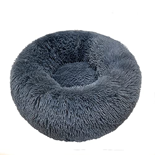 JunJiale Beruhigende Hundebetten, Donut-Hundebett für kleine Hunde, bequemes Kuschel-Hundebett und Katzenbett aus Kunstfell, waschbares Hundebett, Durchmesser 119 cm von JunJiale