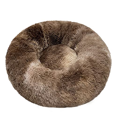 JunJiale Beruhigende Hundebetten, Donut-Hundebett für kleine Hunde, bequemes Kuschel-Hundebett und Katzenbett aus Kunstfell, waschbares Hundebett, Durchmesser 81 cm von JunJiale