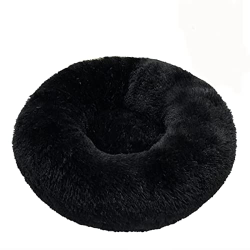 JunJiale Beruhigende Hundebetten, Donut-Hundebett für kleine Hunde, bequemes Kuschel-Hundebett und Katzenbett aus Kunstfell, waschbares Hundebett, Durchmesser 88 cm von JunJiale