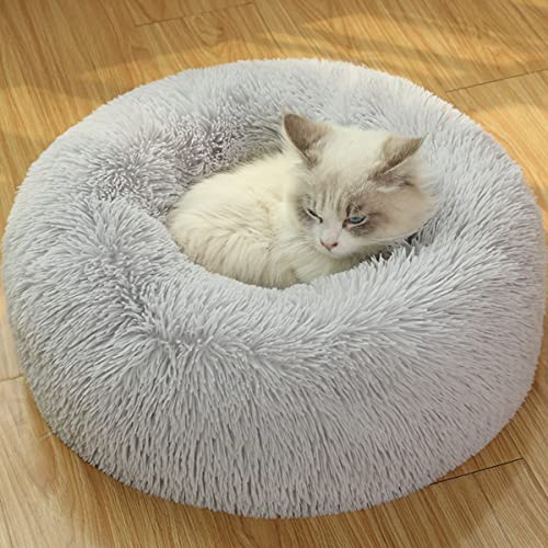 JunJiale Beruhigende Hundebetten, Donut-Hundebett für kleine Hunde, bequemes Kuschel-Hundebett und Katzenbett aus Kunstfell, waschbares Hundebett, Durchmesser 88 cm JunJiale Beruhigende Hundebetten, Donut-Hundebett für kleine Hunde, bequemes Kuschel-Hundebett und Katzenbett aus Kunstfell, waschbares Hundebett, Durchmesser 88 cm von JunJiale