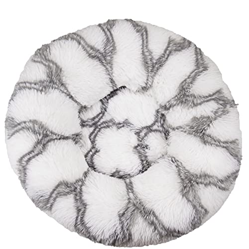 JunJiale Beruhigendes Hunde- und Katzenbett, Anti-Angst-Donut-Kuschelbett, wärmend, gemütlich, weich, rund, flauschig, Kunstplüsch-Kissenbett für von JunJiale