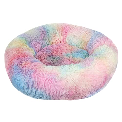 JunJiale Beruhigendes Hunde- und Katzenbett, Anti-Angst, Donut-Kuschelbett, wärmend, gemütlich, weich, rundes Bett, flauschiges Kunstplüsch-Kissenbett für kleine, mittelgroße Hunde und Katzen, JunJiale Beruhigendes Hunde- und Katzenbett, Anti-Angst, Donut-Kuschelbett, wärmend, gemütlich, weich, rundes Bett, flauschiges Kunstplüsch-Kissenbett für kleine, mittelgroße Hunde und Katzen, von JunJiale