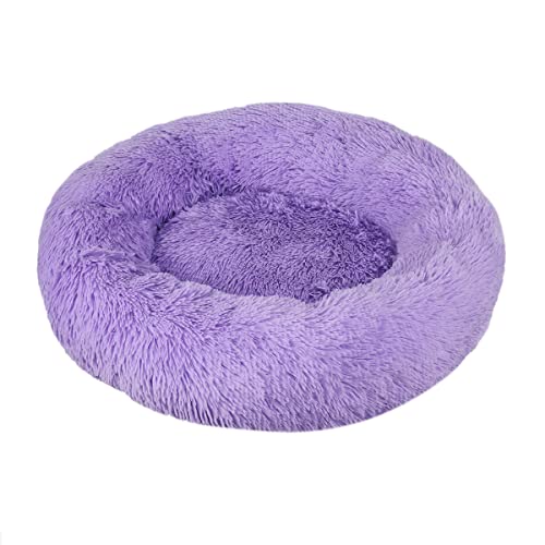 JunJiale Beruhigendes Hundebett für kleine Hunde – Donut, waschbar, kleines Haustierbett, Anti-Angst, rund, flauschig, Plüsch, Kunststoff, großes Katzenbett, Durchmesser 110 cm von JunJiale