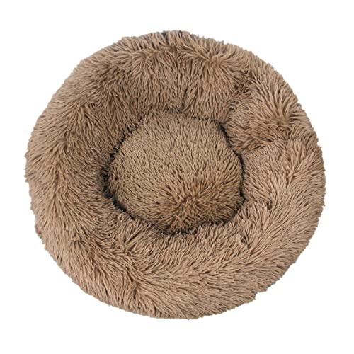 JunJiale Beruhigendes Hundebett für kleine Hunde – Donut, waschbar, kleines Haustierbett, Anti-Angst, rund, flauschig, Plüsch, Kunststoff, großes Katzenbett, Durchmesser 70 cm von JunJiale