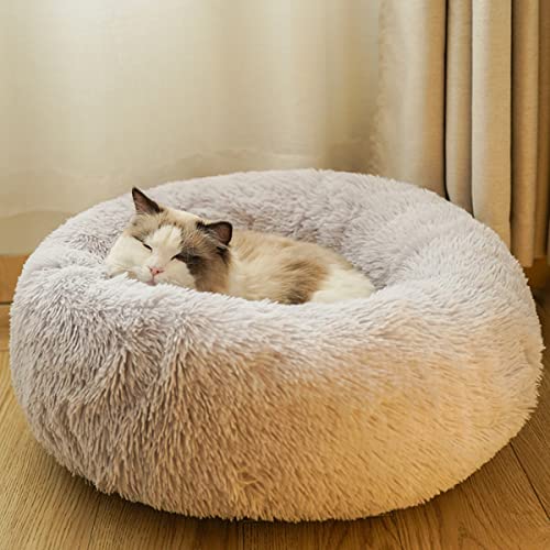 JunJiale Beruhigendes Hundebett für mittelgroße und große Hunde, bequemes Haustierbett, künstlicher Donut, Kuschelbett bis zum Hundebett, Durchmesser 88 cm von JunJiale