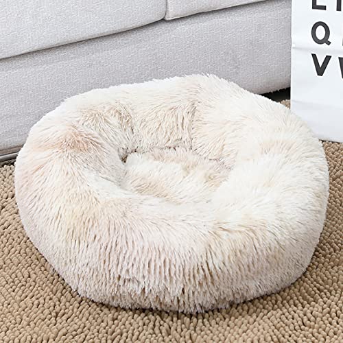 JunJiale Beruhigendes Hundebett und Katzenbett, Anti-Angst, Donut-Hundebett, wärmend, gemütlich, weich, rundes Bett, für kleine, mittelgroße Hunde und Katzen, 61 cm von JunJiale