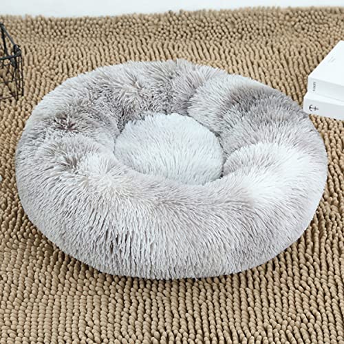 JunJiale Beruhigendes Hundebett und Katzenbett, Anti-Angst, Donut-Hundebett, wärmend, gemütlich, weich, rundes Bett, für kleine, mittelgroße Hunde und Katzen, 61 cm von JunJiale