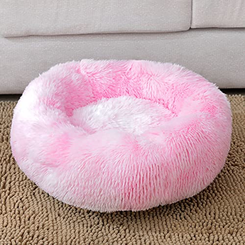 JunJiale Beruhigendes Hundebett und Katzenbett, Anti-Angst, Donut-Hundebett, wärmend, gemütlich, weich, rundes Bett, für kleine, mittelgroße Hunde und Katzen, 61 cm von JunJiale