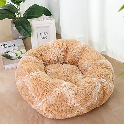 JunJiale Beruhigendes Hundebett und Katzenbett, Anti-Angst, Donut-Hundebett, wärmend, gemütlich, weich, rundes Bett, für kleine, mittelgroße Hunde und Katzen, 71 cm von JunJiale