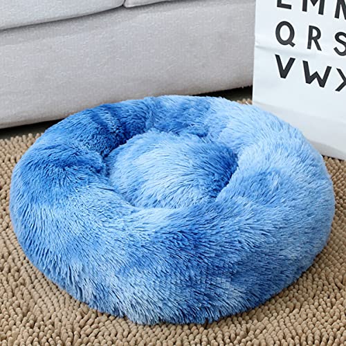 JunJiale Beruhigendes Hundebett und Katzenbett, Anti-Angst, Donut-Hundebett, wärmend, gemütlich, weich, rundes Bett, für kleine, mittelgroße Hunde und Katzen, 81 cm von JunJiale